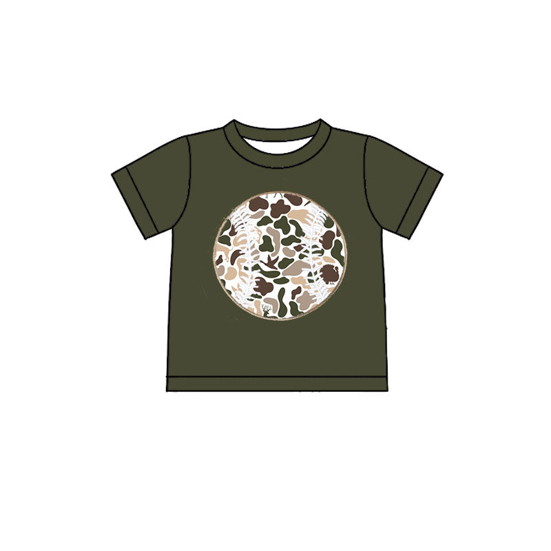 Baseball camo print baby boy short sleeve shirts preorder