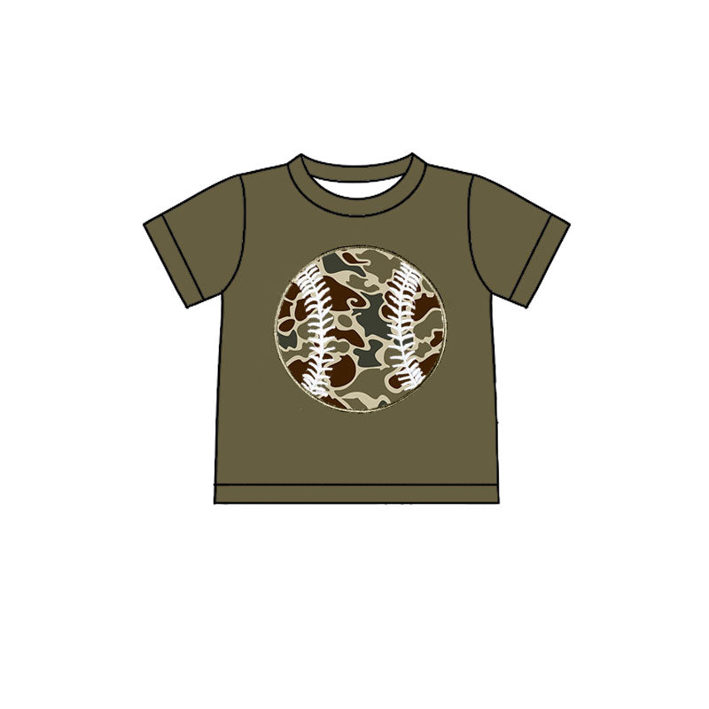 Baseball camo print baby boy short sleeve shirts preorder