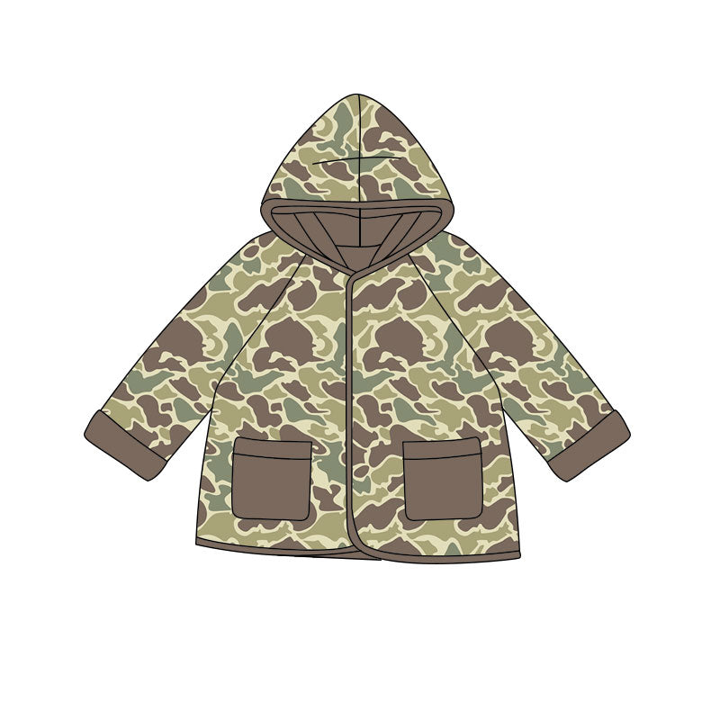 Light brown camo kids boy long sleeve hoodie top preorder