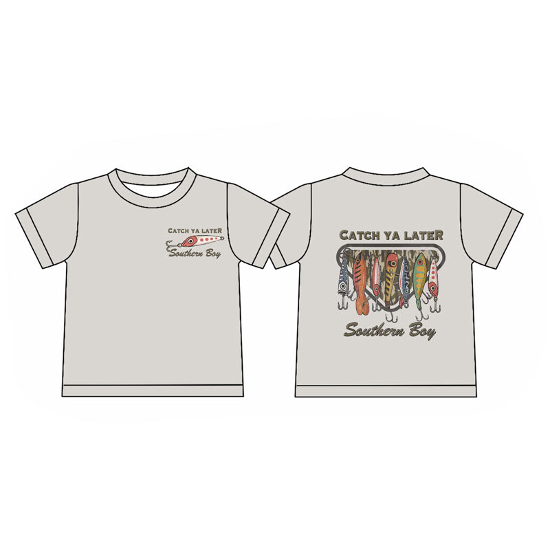 Outdoor fishing kids boy short sleeve top preorder