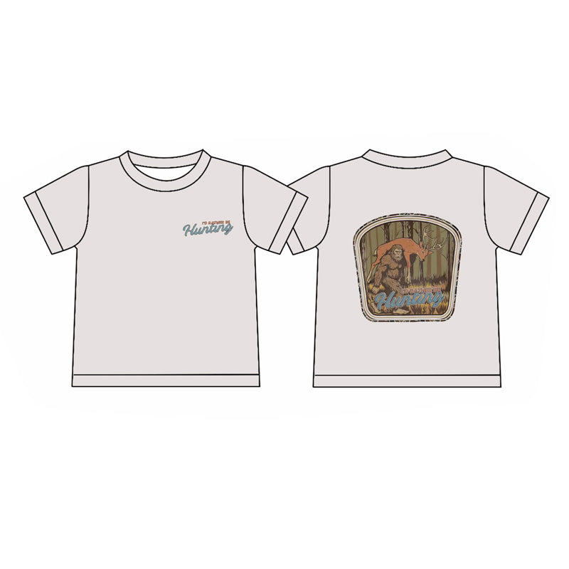 Hunting season deer print kids boy short sleeve top preorder