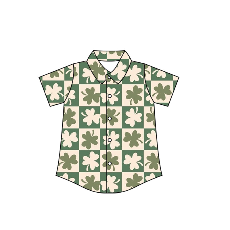 Saint Patrick's Day baby boy button shirt preorder