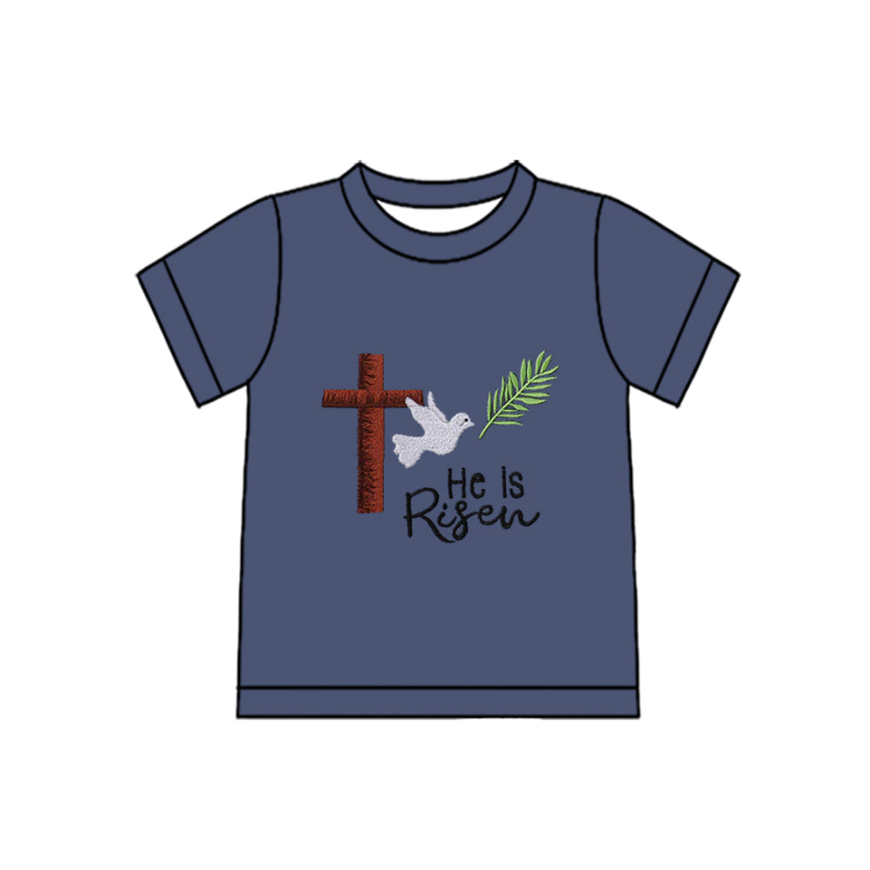 He is risen baby boy short sleeve shirt preorder