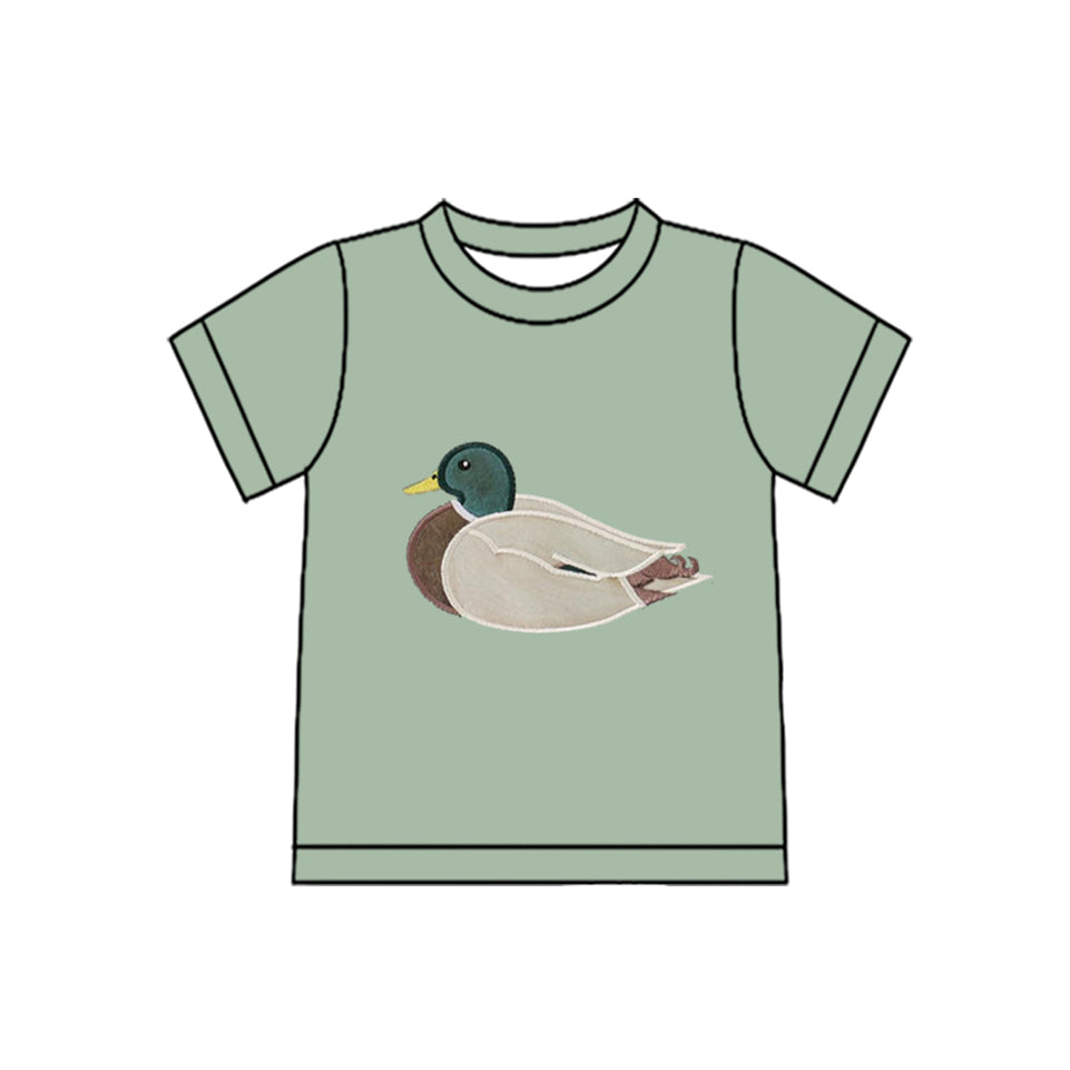Mallard duck baby boy short sleeve shirt preorder