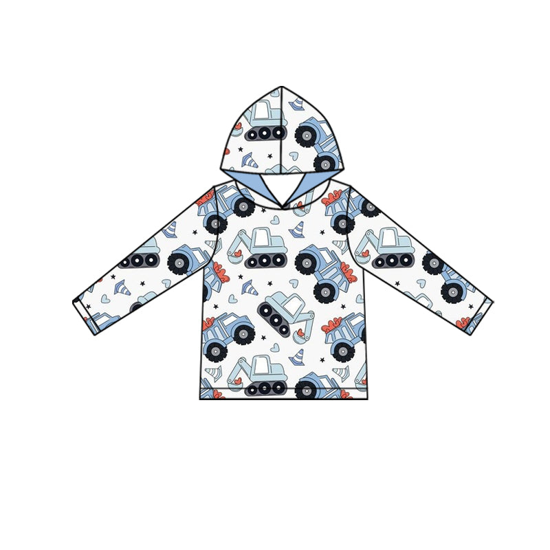 Construction heart design kids long sleeve hoodie top preorder