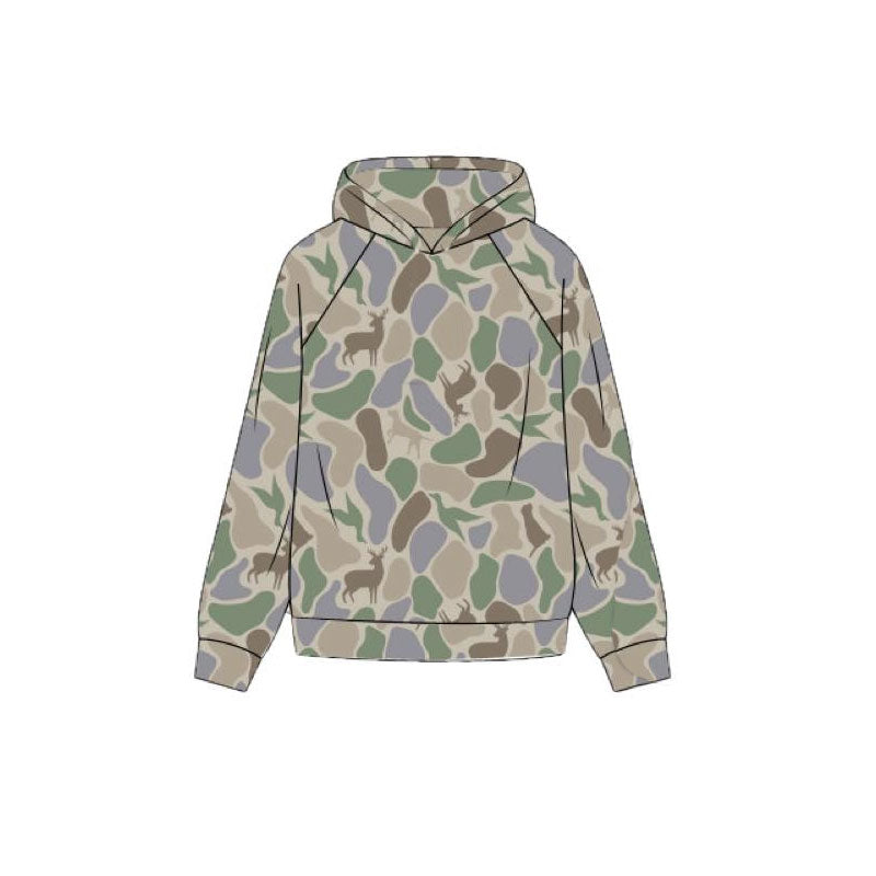 Deer duck camo kids boys long sleeve hoodie top preorder
