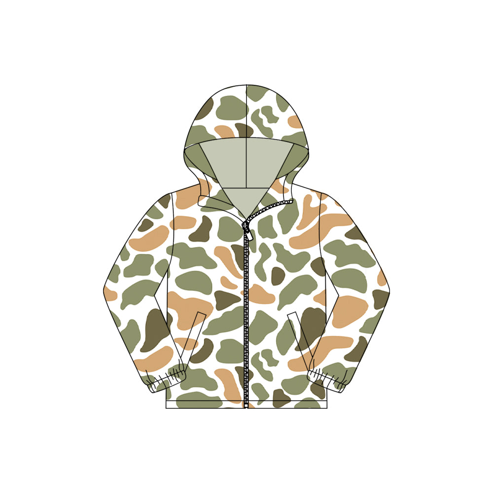 Adult women light green camo long sleeve hoodie top preorder
