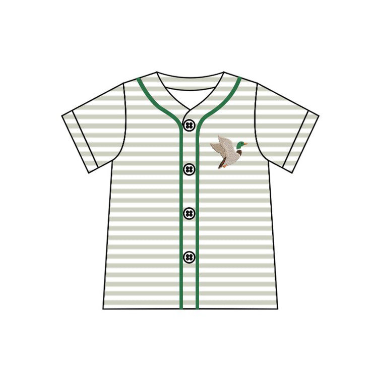 Mallard duck print boy short sleeve pullover top preorder