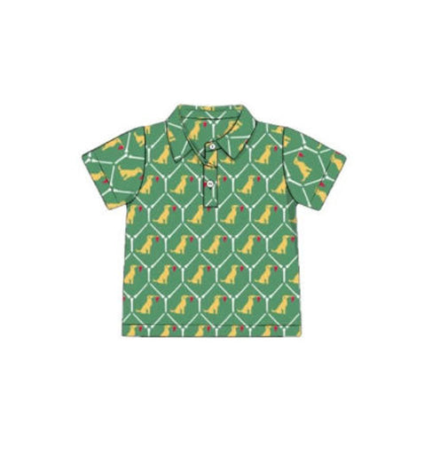 Boys cute dog short sleeve polo top preorder
