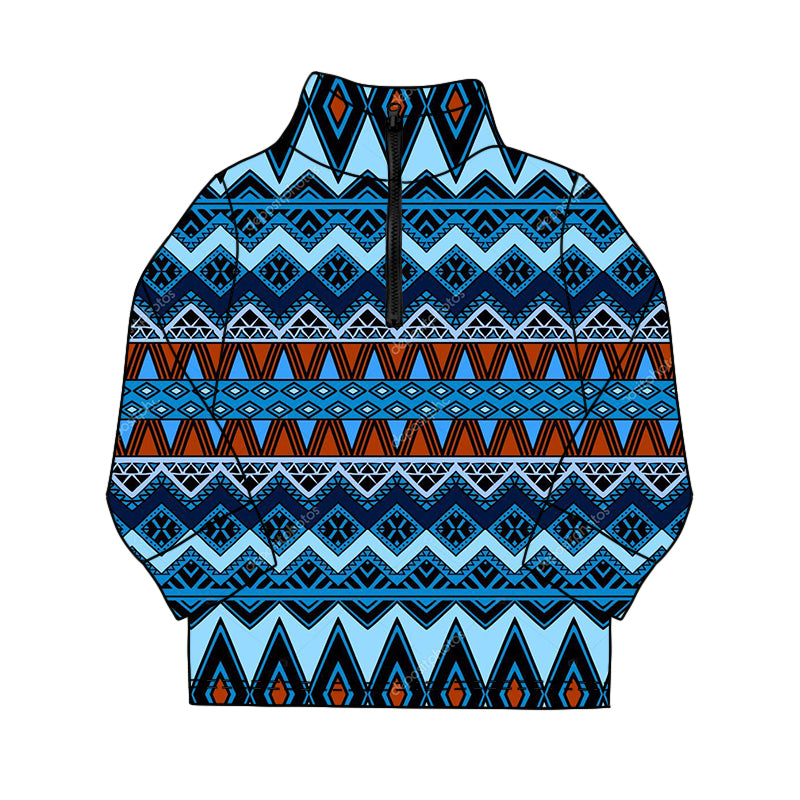 Western aztec kids long sleeve pullover top preorder
