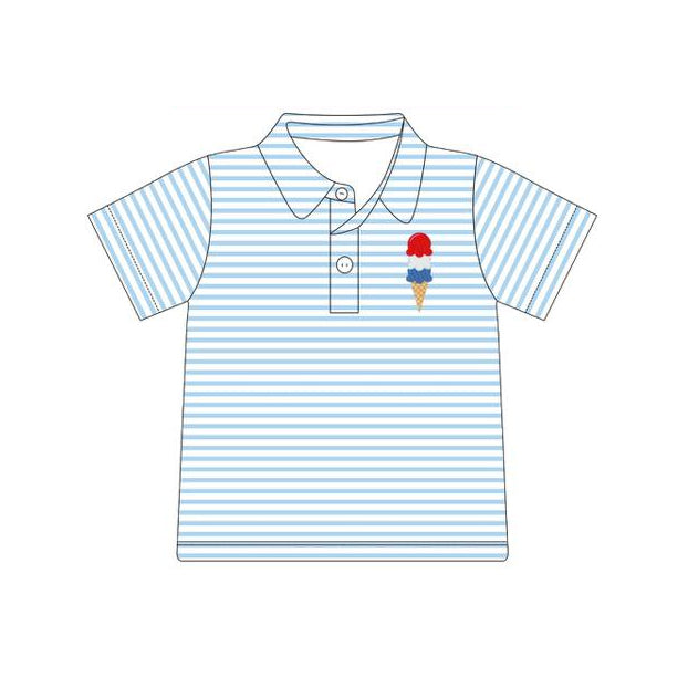 American popsicle design boys short sleeve polo top preorder