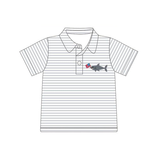 American flag design boys short sleeve polo top preorder