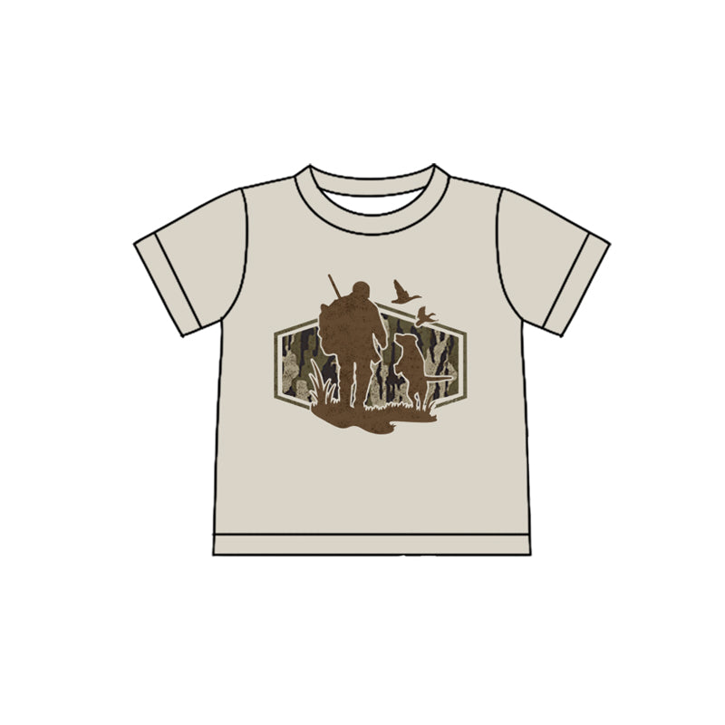 Duck dog hunting season kids baby boy short sleeve top preorder