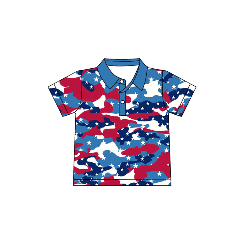 Camo star boy short sleeve camo pullover top preorder