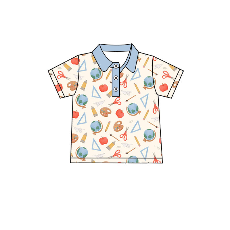 Back to school kids short sleeve pullover top preorder