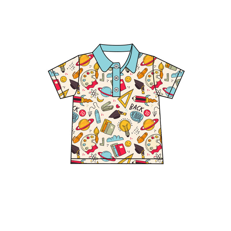 Back to school kids short sleeve pullover top preorder