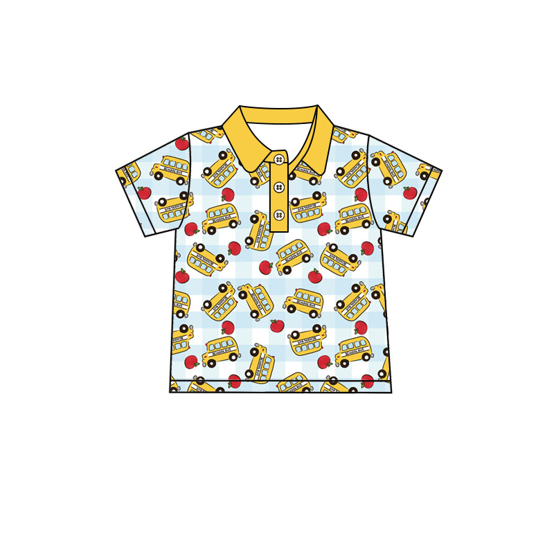Back to school design kids short sleeve pullover top preorder