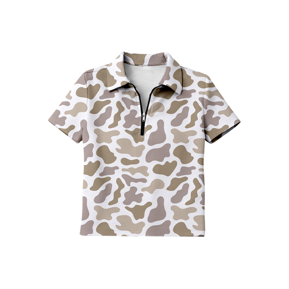 Camo design boy short sleeve pullover top preorder