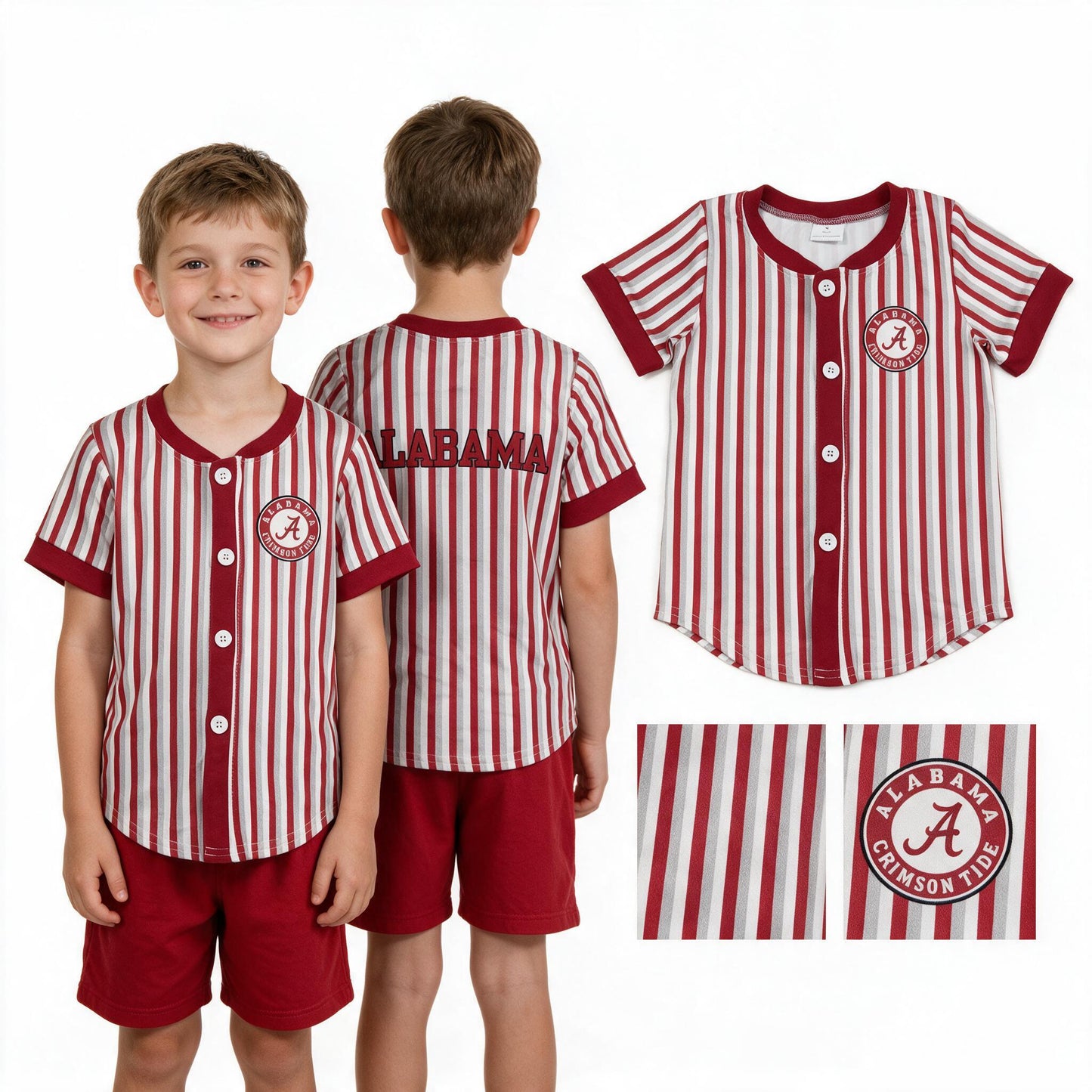 Alabama print boy short sleeve top