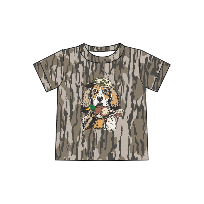 Dog duck camo print boy short sleeve top preorder
