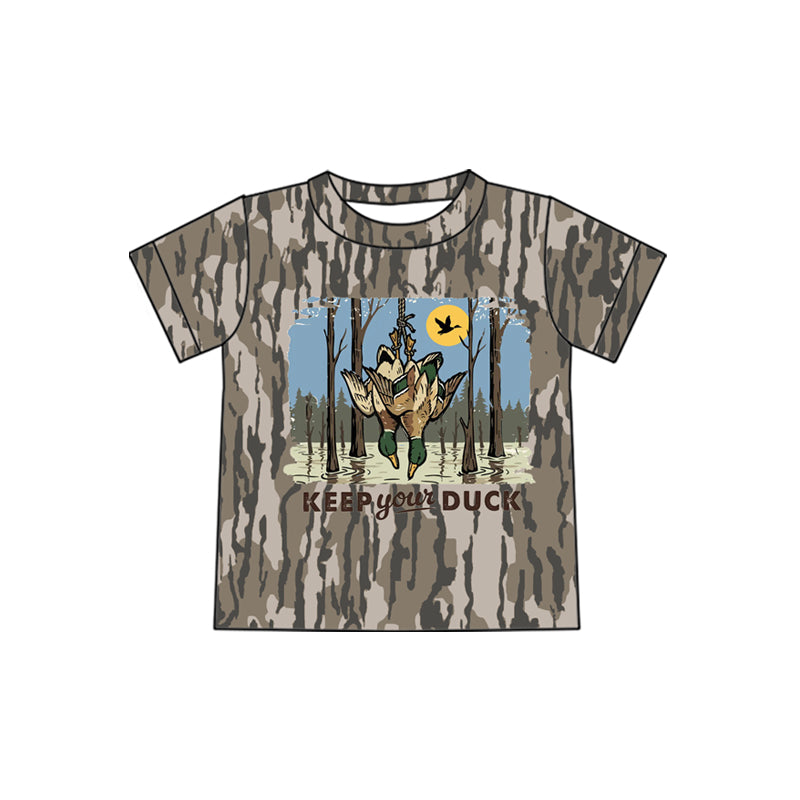 Duck camo print boy short sleeve top preorder