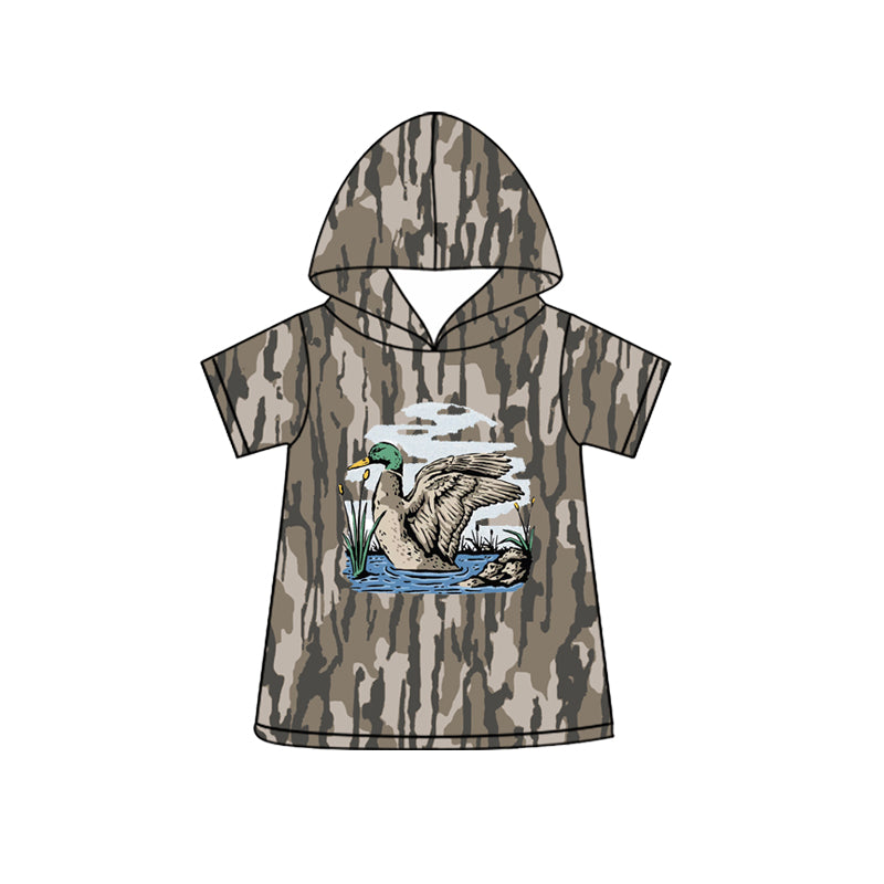 Duck camo print boy short sleeve hoodie top preorder