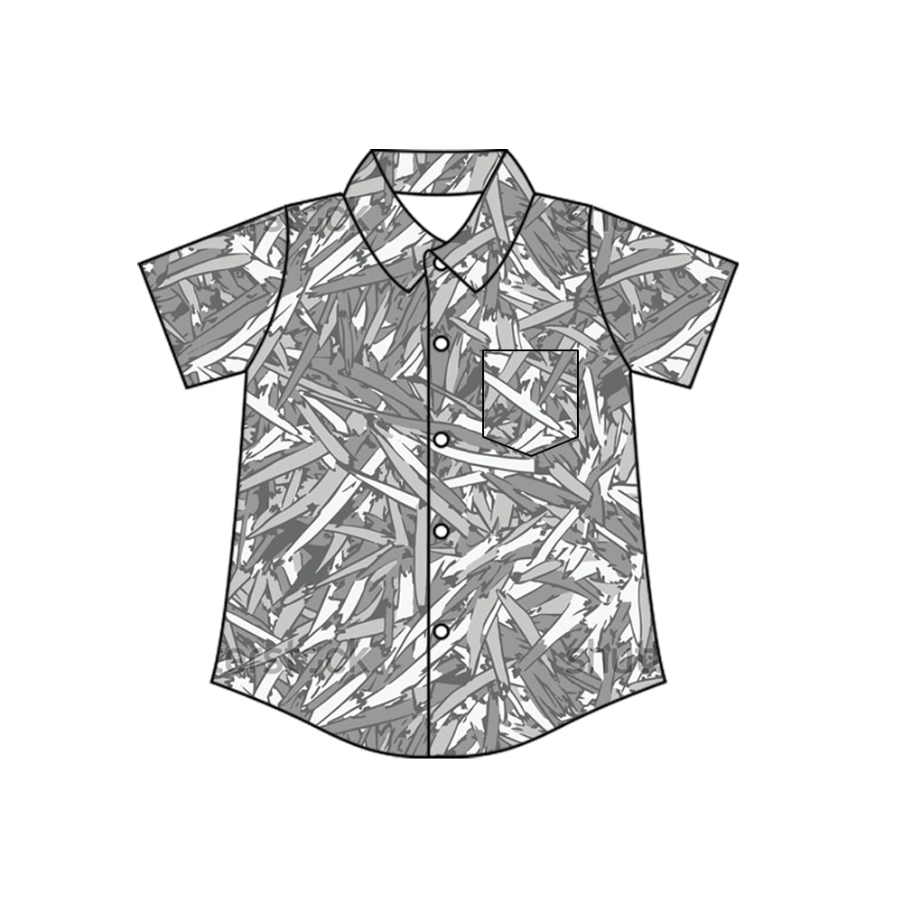 Boy short sleeve button down t-shirt top preorder