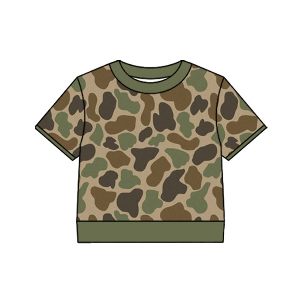 Camo color boy short sleeve top preorder