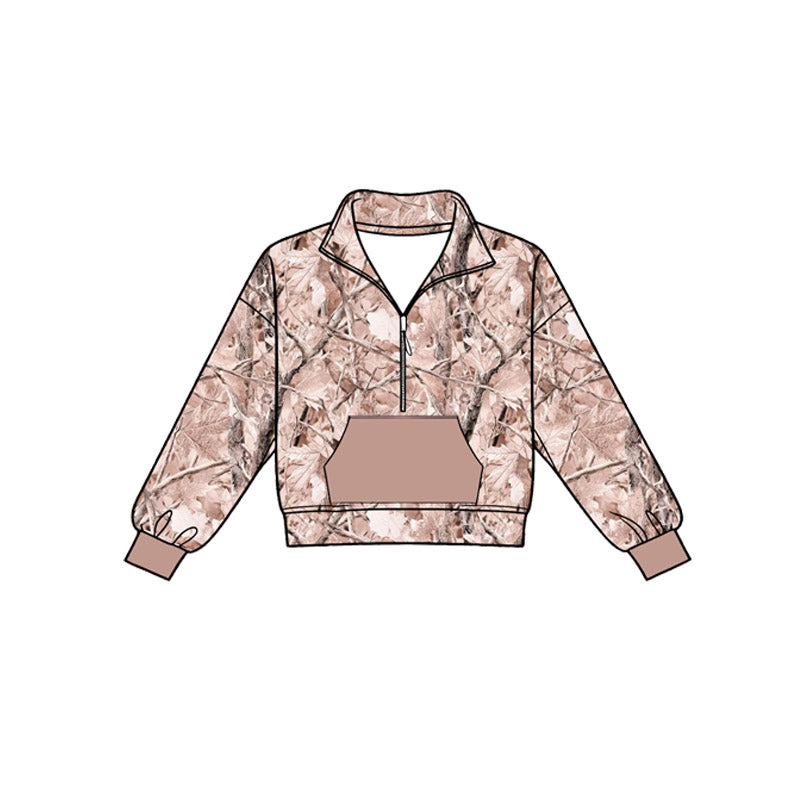 Camo print kids boy long sleeve pullover top preorder