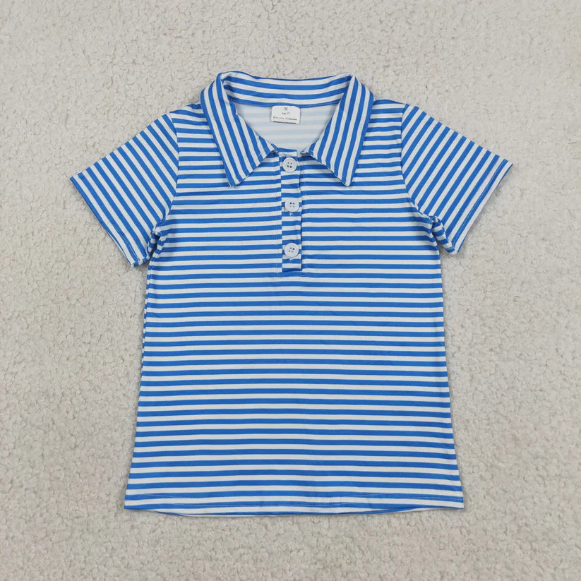 American flag dog design boys short sleeve polo top