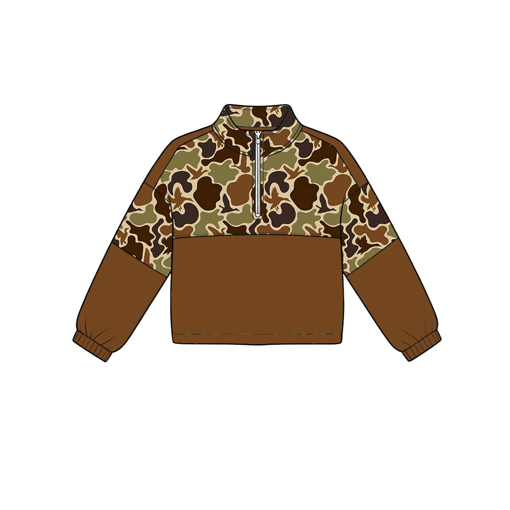 Duck camo print kids boy long sleeve pullover top preorder