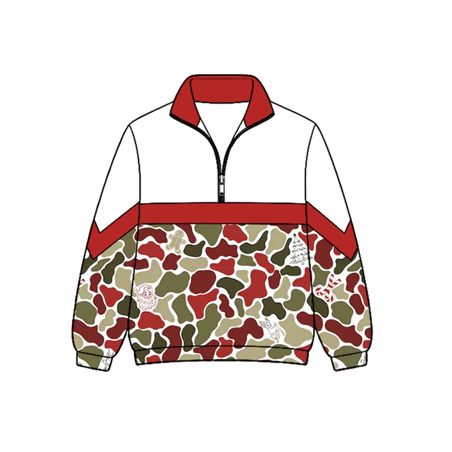 Christmas tree camo kids boy long sleeve pullover top preorder