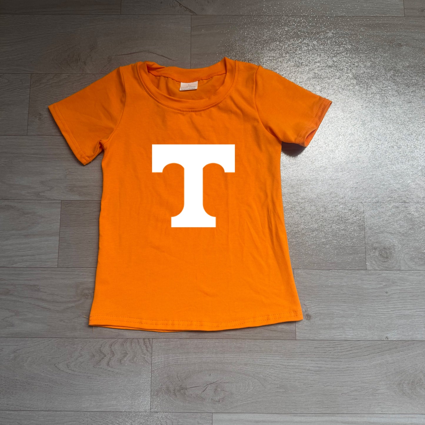 Tennesser print kids girls short sleeve summer vinyl top preorder
