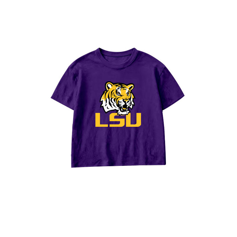 Louisiana print kids girls short sleeve summer top preorder