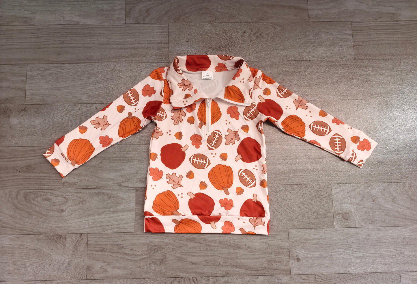 Fall pumpkin leaves kids girls long sleeve pullover top preorder