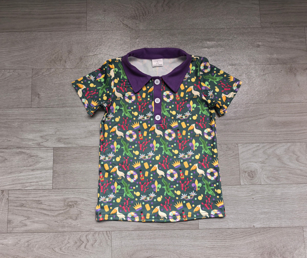 Mardi Gras boys short sleeve pullover top preorder