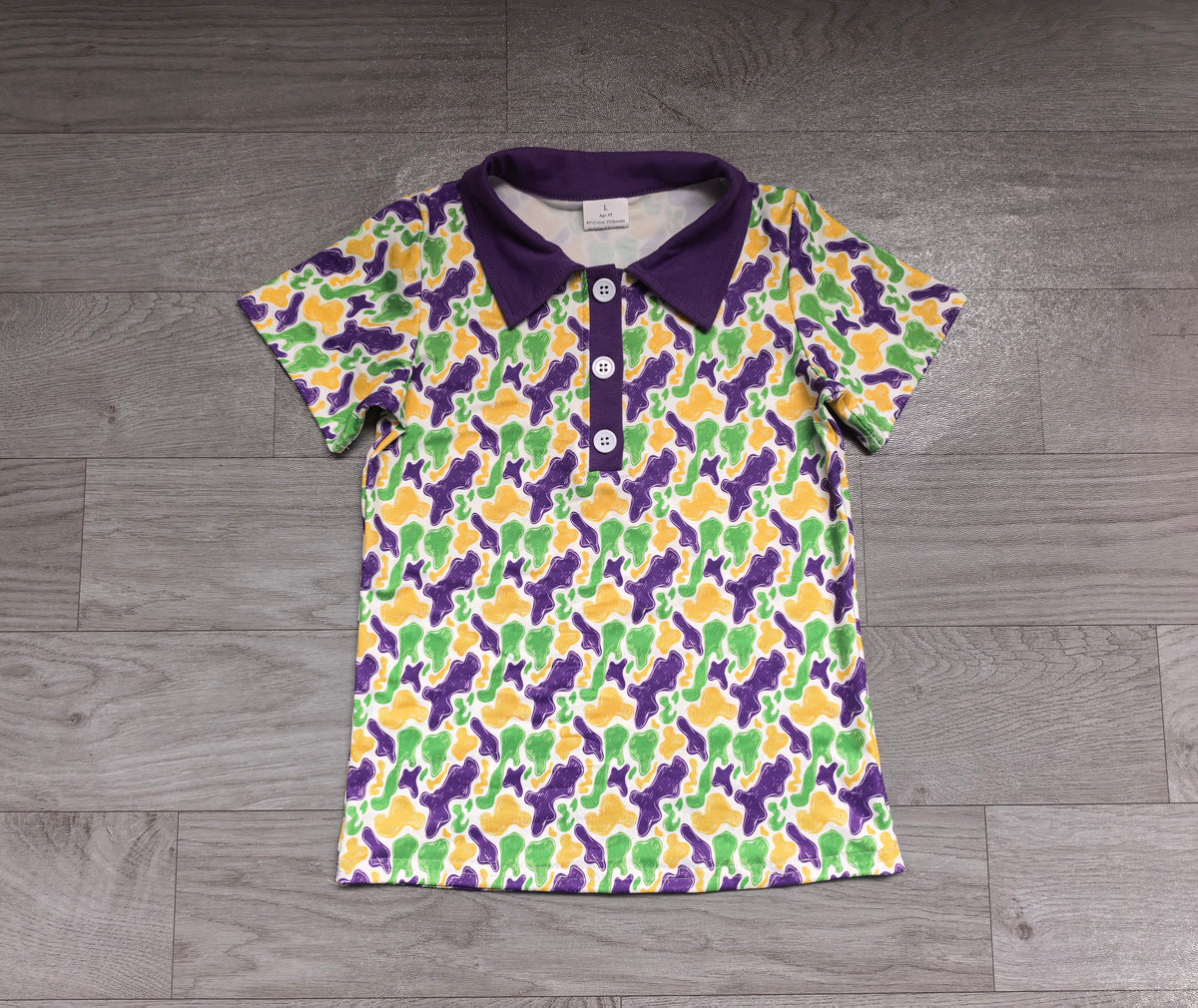 Mardi Gras boys short sleeve pullover top preorder