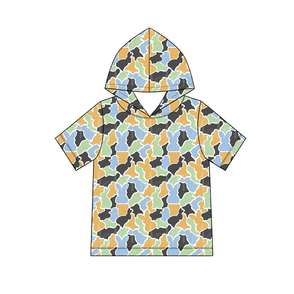Easter bunny boys short sleeve hoodie top preorder