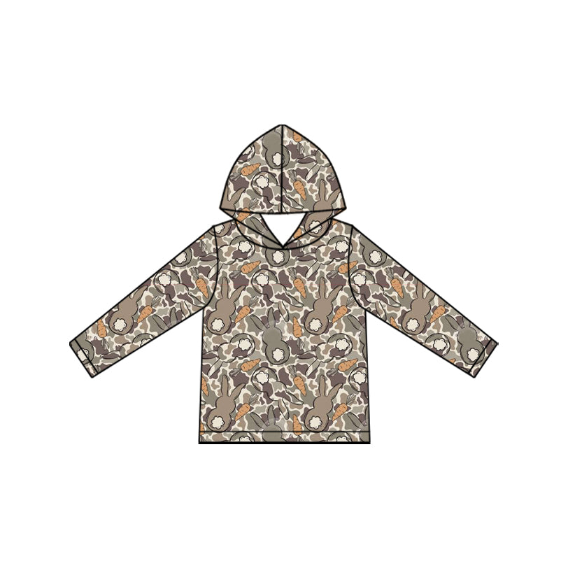 Easter bunny camo print boys long sleeve hoodie top preorder