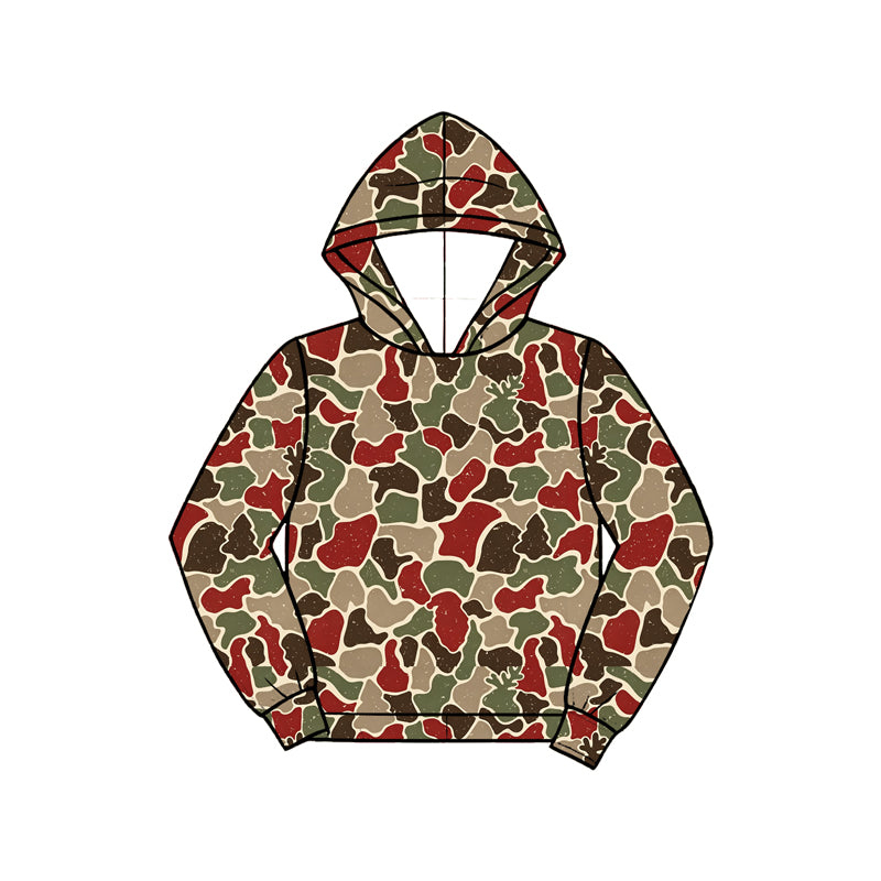 Christmas camo deer print boys long sleeve hoodie top preorder