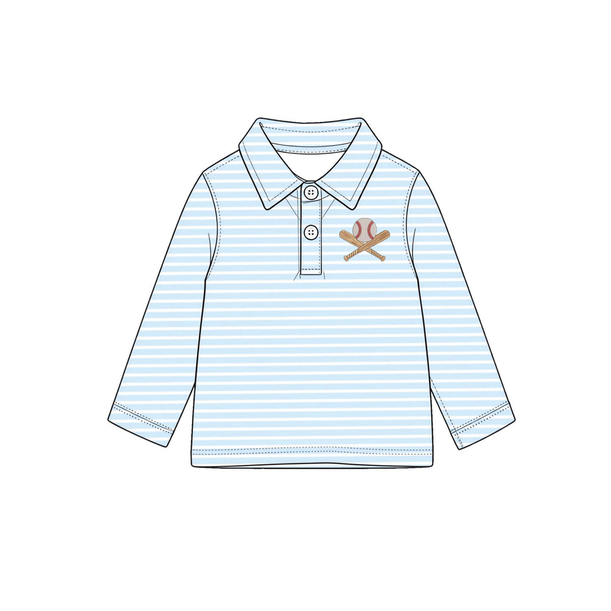 Baseball bat print kids boy long sleeve pullover top preorder