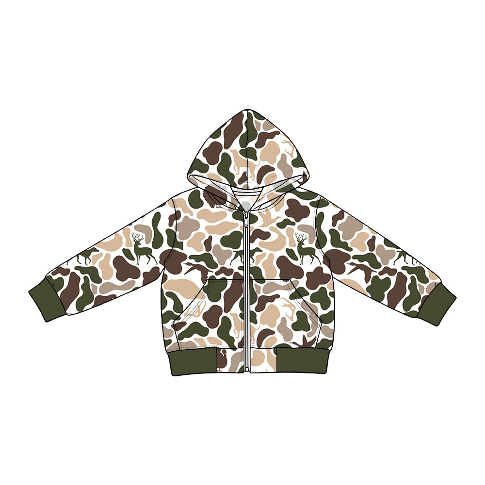 Duck deer camo print baby boy long sleeve jeans hoodie top preorder
