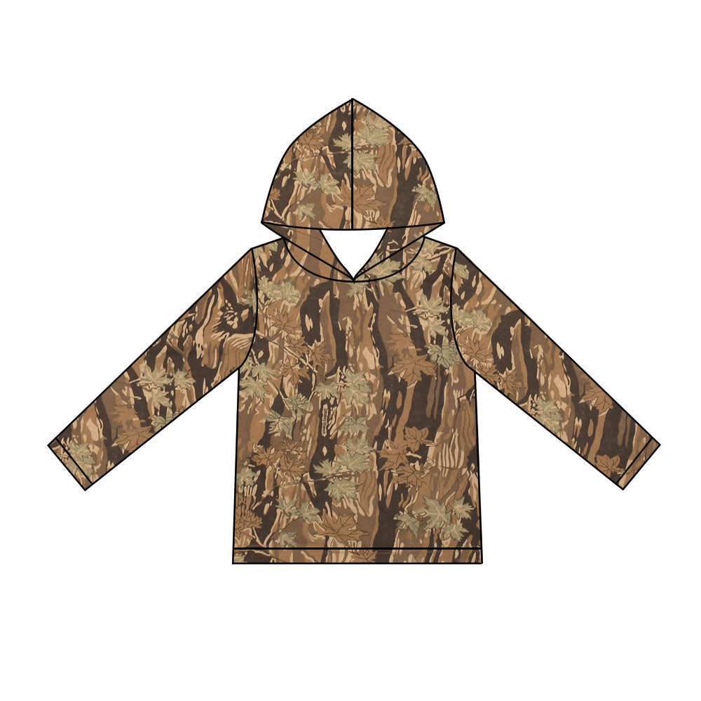 Camo print kids boy long sleeve hoodie top preorder