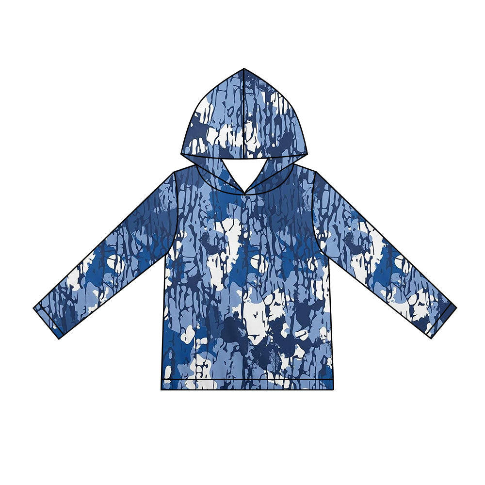 Camo print kids boy long sleeve hoodie top preorder