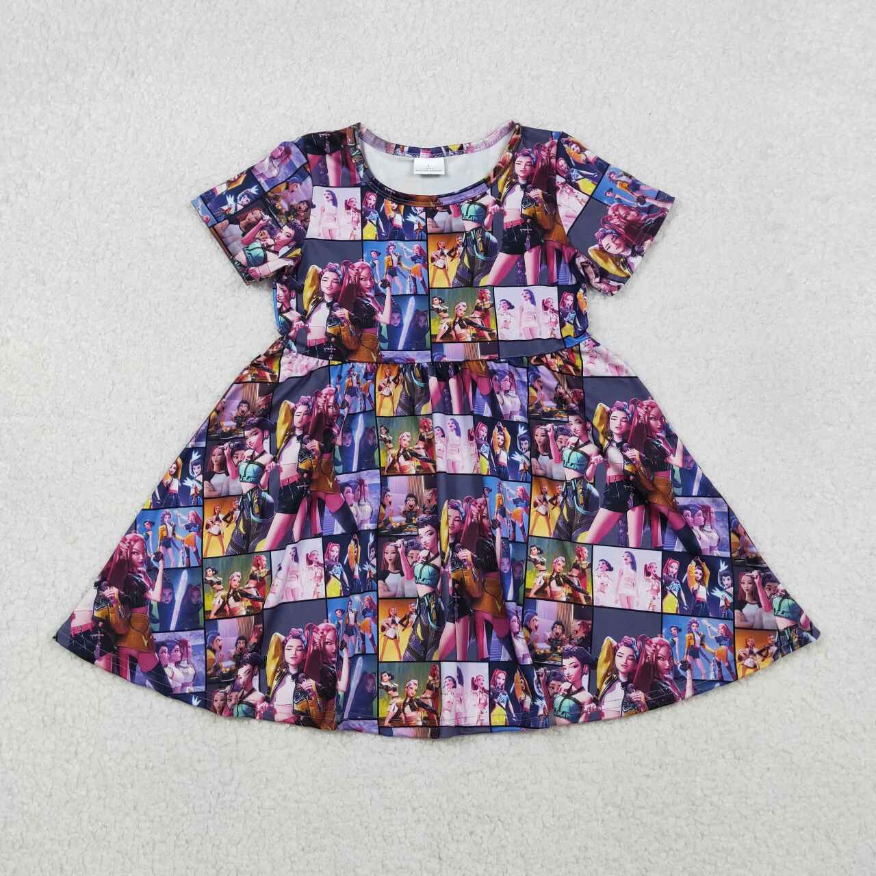 Girls movie design short sleeve summer dress
