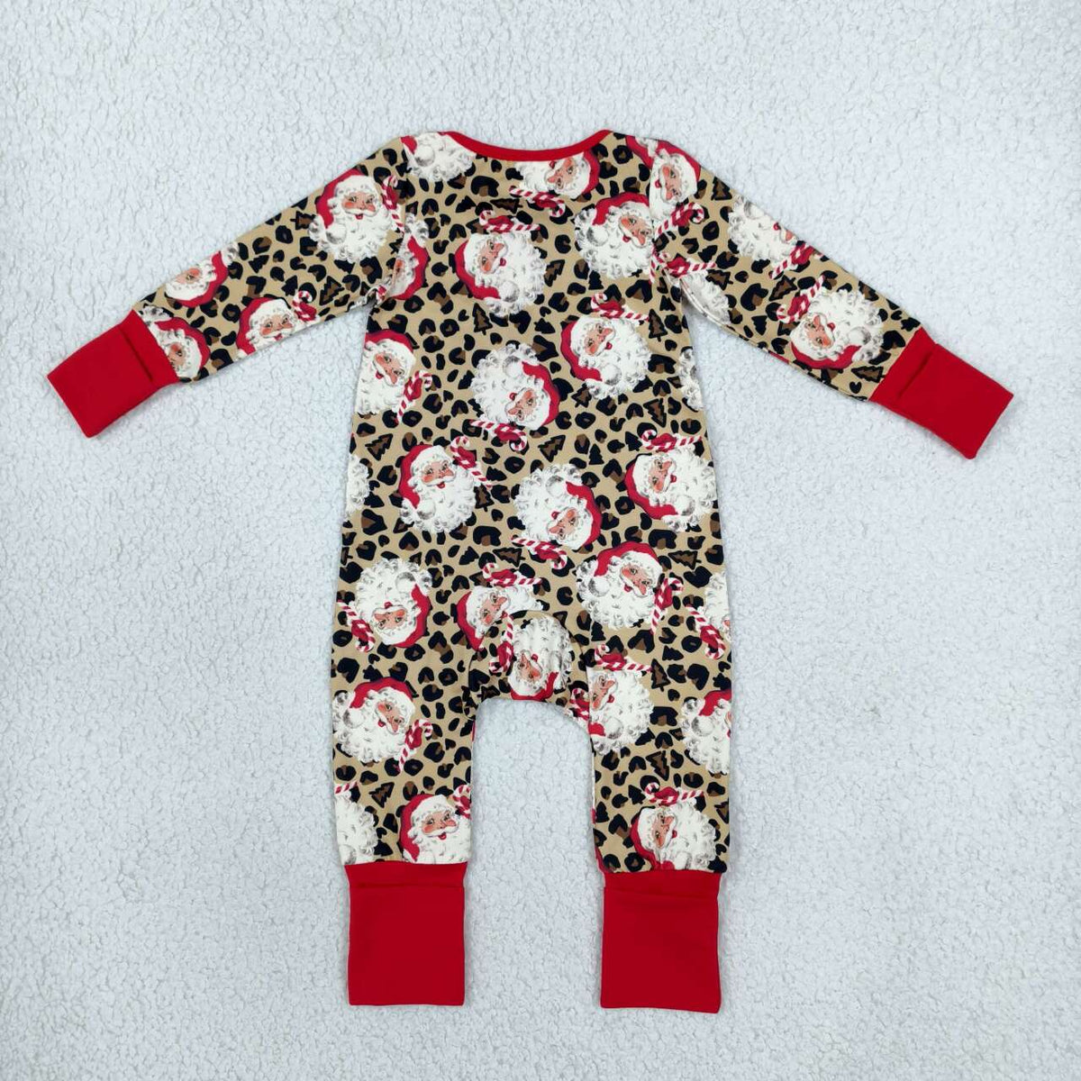 Christmas santa claus toddle baby long sleeve zip romper
