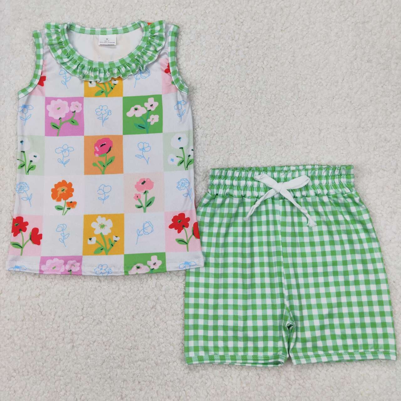 Toddle baby girls lime green floral outfit
