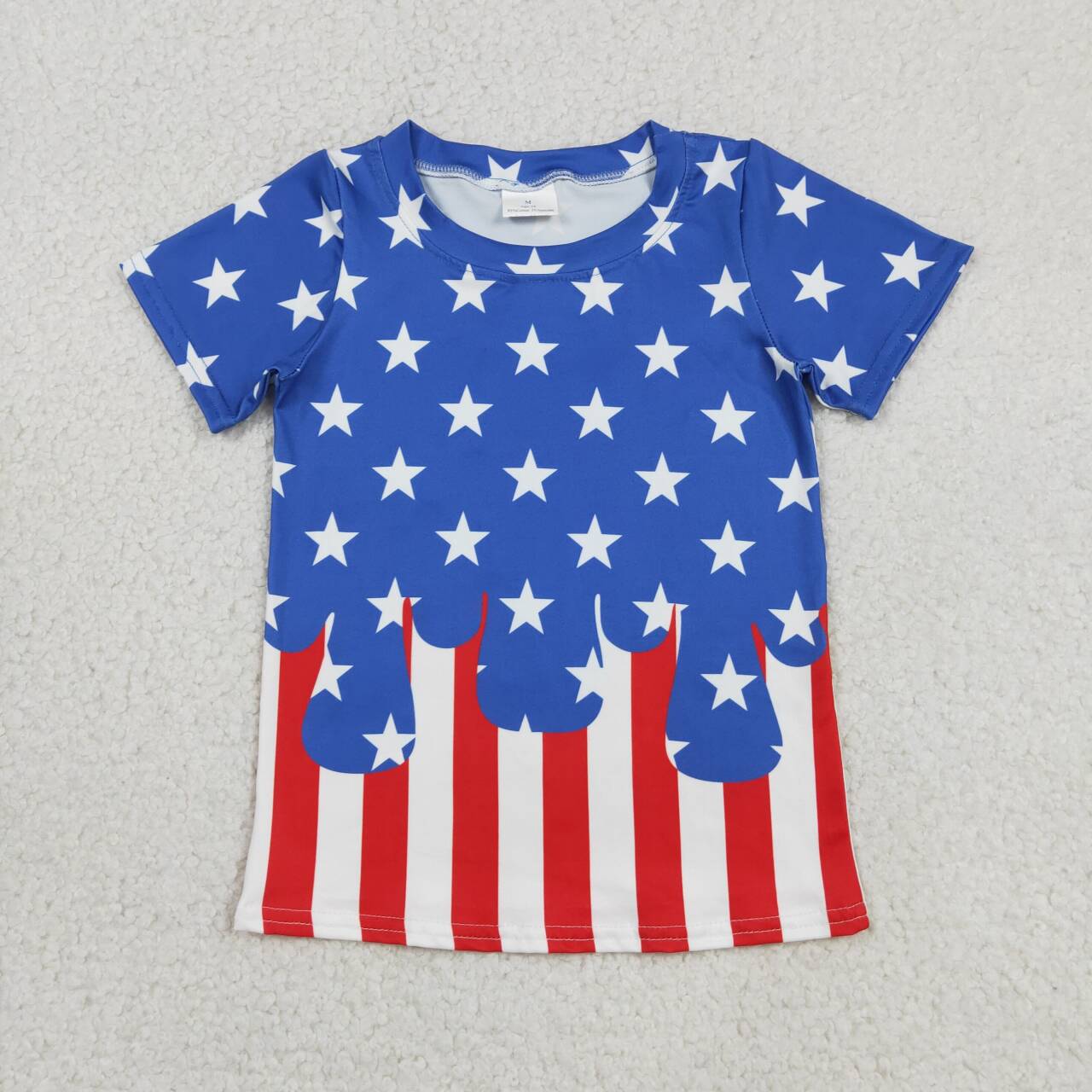 July 4th print boy short sleeve summer top