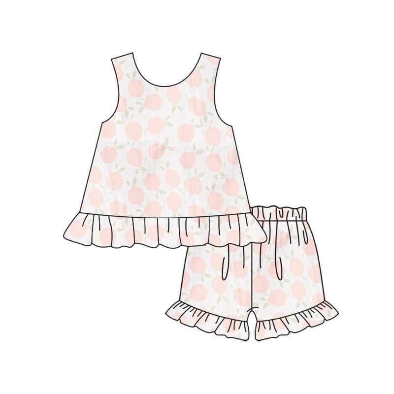 Wholesale girls peach summer outfit