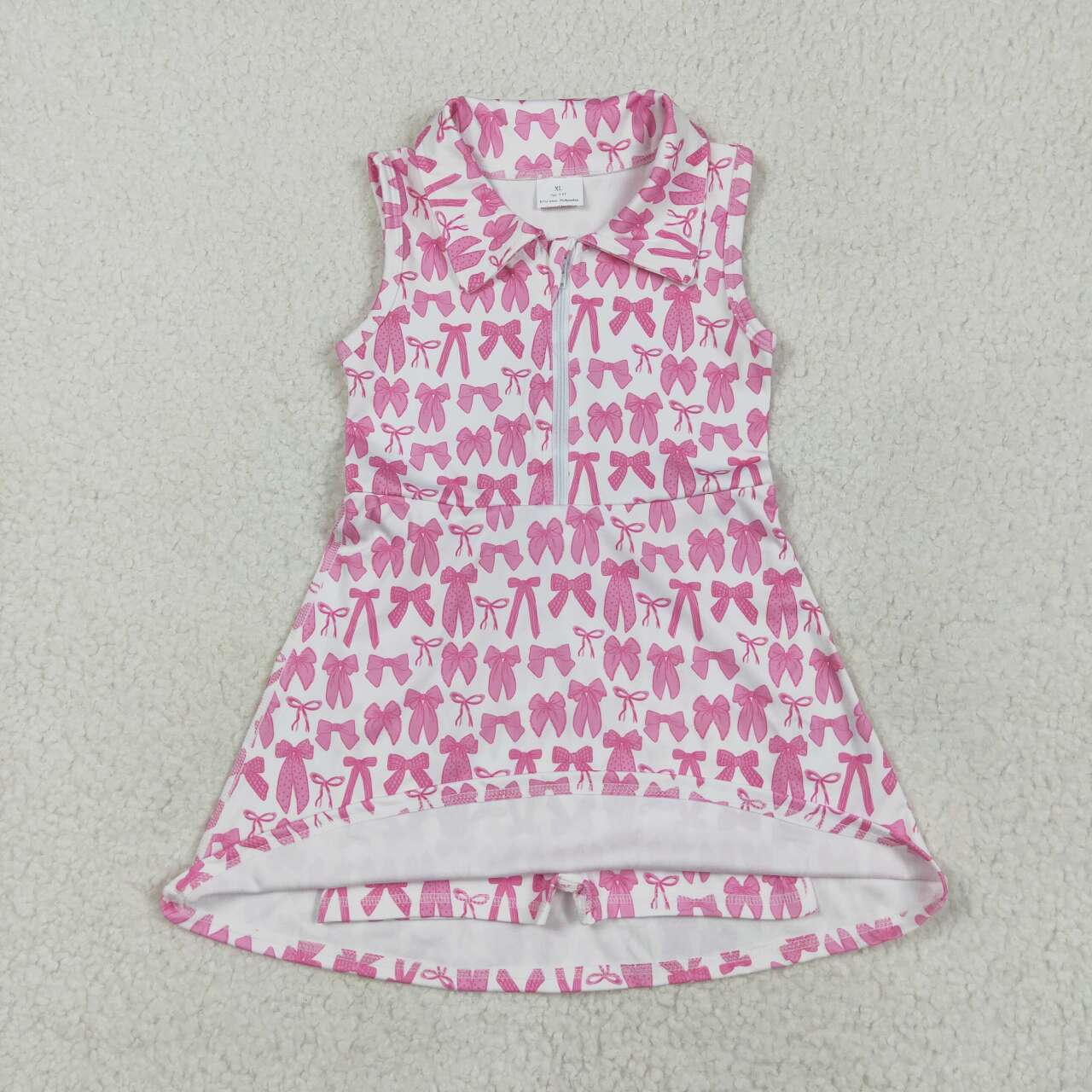 Baby girls pink bow active wear athletic summer yoga skirt dress